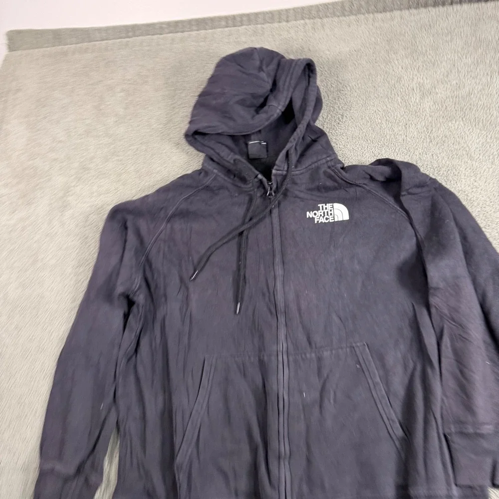 The North Face Mens XL Black Full Zip Fleece Hoodie Half Dome Logo Sweatshirt